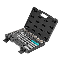 Jogo de Soquete Estriado de 8 a 32mm de 1/2 Pol. com 24 Peças STELS-135769