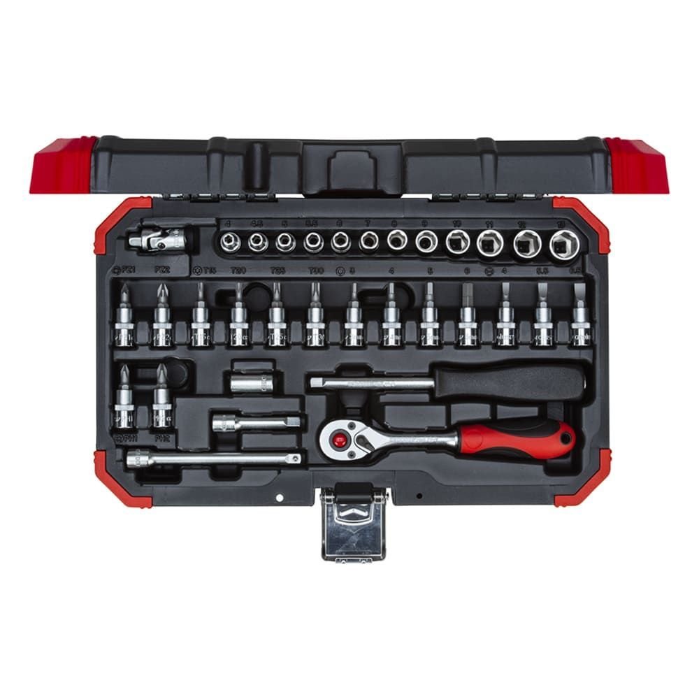 Jogo de Soquetes com Encaixe de 1/4 Pol. com 33 Peças GEDORE RED-R49003033