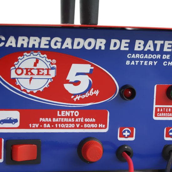 Carregador de Bateria 5A 12V Eletrônico OKEI-CB05-HOBBY